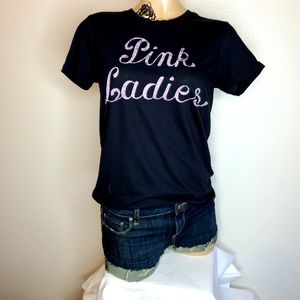 Grease pink ladies black graphic t size XS